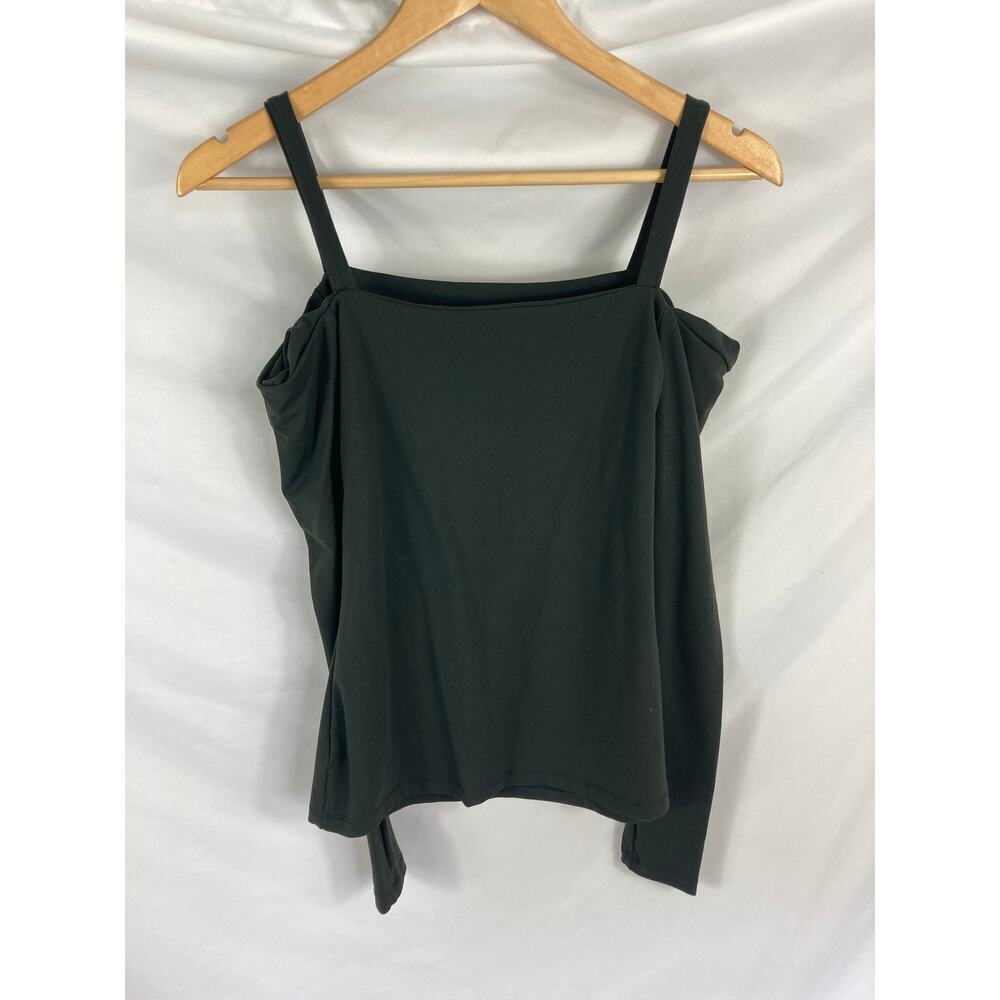 Susana Monaco Cold Shoulder Scuba Green Long Sleeve Top Size XS